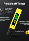 Digital Ph and TDS Meter Kits, 0.01Ph High Accuracy Pen Type Ph Meter ± 2% Readout Accuracy 3-In-1 TDS EC Temperature Meter for Hydroponics, Pool and Aquarium, Yellow Blue, UL Certified
