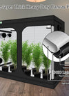 Zazzy Grow Tent, 96“X48 X78 Plant Growing Tents 600D Mylar Hydroponic Indoor Grow Tent with Window, Kit Bag & Floor Tray 8X4 Growing Tent