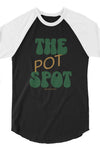 The Pot Spot | Cannabis | Weed | Marijuana | Highdea | Funny | Graphic | Unisex 3/4 Sleeve Raglan Shirt | Tultex 245