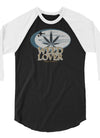 Weed Lover | Blue/Tan | Cannabis | Weed | Marijuana | Highdea | Funny | Graphic | Unisex 3/4 Sleeve Raglan Shirt | Tultex 245