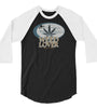 Weed Lover | Blue/Tan | Cannabis | Weed | Marijuana | Highdea | Funny | Graphic | Unisex 3/4 Sleeve Raglan Shirt | Tultex 245