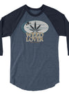 Weed Lover | Blue/Tan | Cannabis | Weed | Marijuana | Highdea | Funny | Graphic | Unisex 3/4 Sleeve Raglan Shirt | Tultex 245