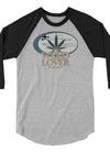 Weed Lover | Blue/Tan | Cannabis | Weed | Marijuana | Highdea | Funny | Graphic | Unisex 3/4 Sleeve Raglan Shirt | Tultex 245