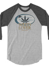 Weed Lover | Blue/Tan | Cannabis | Weed | Marijuana | Highdea | Funny | Graphic | Unisex 3/4 Sleeve Raglan Shirt | Tultex 245