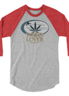 Weed Lover | Blue/Tan | Cannabis | Weed | Marijuana | Highdea | Funny | Graphic | Unisex 3/4 Sleeve Raglan Shirt | Tultex 245