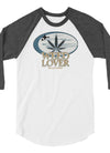 Weed Lover | Blue/Tan | Cannabis | Weed | Marijuana | Highdea | Funny | Graphic | Unisex 3/4 Sleeve Raglan Shirt | Tultex 245