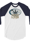 Weed Lover | Blue/Tan | Cannabis | Weed | Marijuana | Highdea | Funny | Graphic | Unisex 3/4 Sleeve Raglan Shirt | Tultex 245