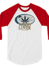 Weed Lover | Blue/Tan | Cannabis | Weed | Marijuana | Highdea | Funny | Graphic | Unisex 3/4 Sleeve Raglan Shirt | Tultex 245