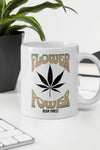 Flower Power | Cannabis | Weed | Marijuana | Highdea | Funny | Graphic | White Glossy Mug