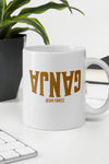 Ganja | Reverse | Cannabis | Weed | Marijuana | Highdea | Funny | Graphic | White Glossy Mug