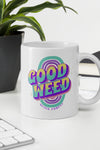 Good Weed | Purple | Cannabis | Weed | Marijuana | Highdea | Funny | Graphic | White Glossy Mug