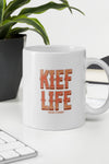 Kief Life | Red Heart Design | White Glossy Mug