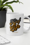 Kief Life | Gold And Gray | Cannabis | Weed | Marijuana | Highdea | Funny | Graphic | White Glossy Mug